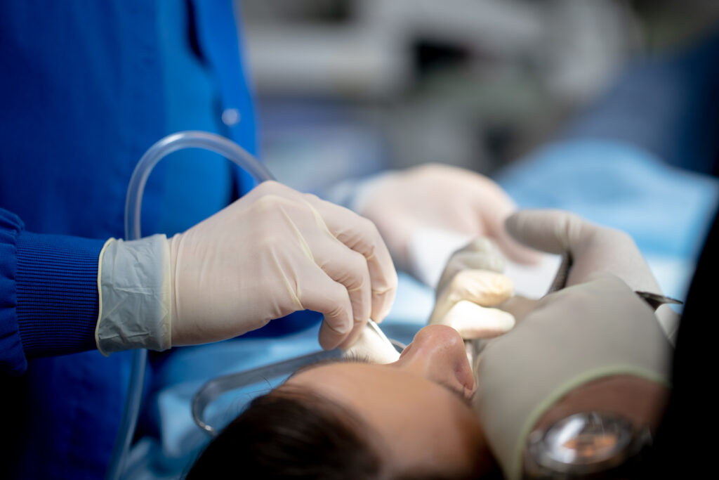 patient receiving oral surgery